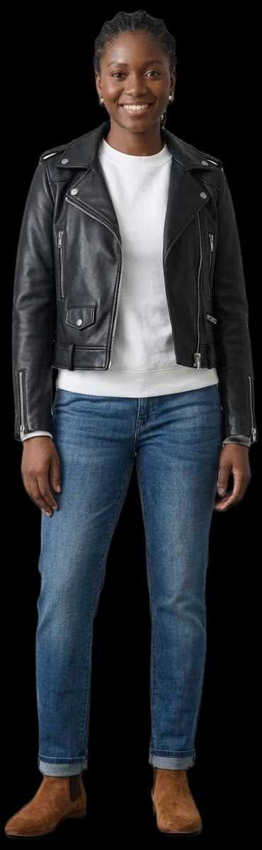 The same look tried on a model